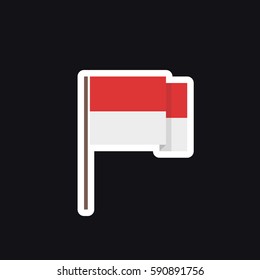 flag of Monaco, sticker. vector illustration