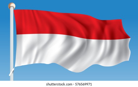 Drapeau de Monaco - illustration vectorielle
