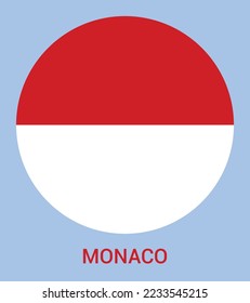 Flag Of Monaco, Monaco flag vector illustration, Monaco flag in a circle.