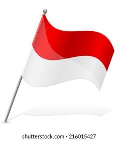 flag of Monaco vector illustration isolated on white background