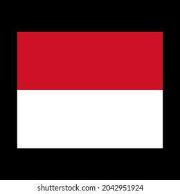 Flag of Monaco vector illustration on black background