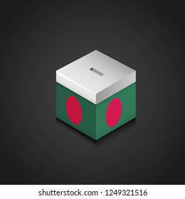 Flag money box design vector