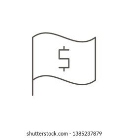 Flag, money, dollar vector icon. Element of simple icon for websites, web design, mobile app, info graphics. Thick line icon for website design and development