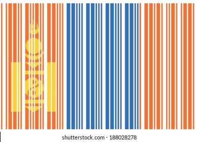 The Flag of Mongolia in a Barcode Format