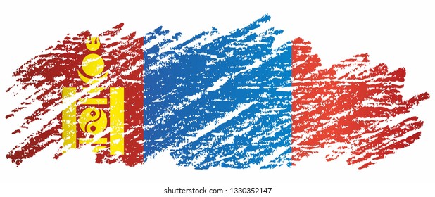 Flag of Mongolia. Bright, colorful vector illustration for graphic and web design.