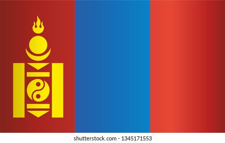 Flag of Mongolia. Bright, colorful vector illustration for graphic and web design.