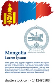 Flag of Mongolia. Bright, colorful vector illustration for graphic and web design.