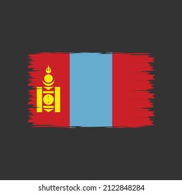 Bandera de Mongolia con estilo de pincel