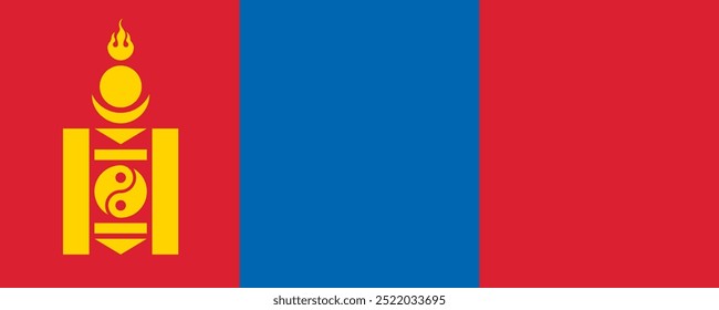 Bandeira da Mongólia, versão longa, Vetor Images