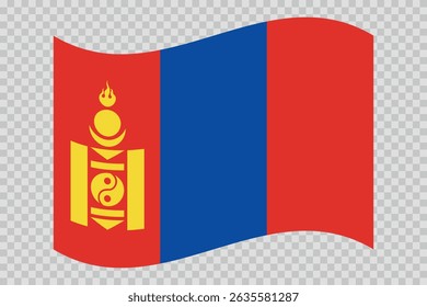 Flag of Mongolia. Mongolian national symbol in official colors. Template icon. Vector background.