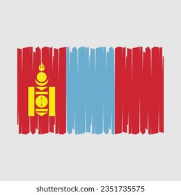 Flag of Mongolia national country symbol vector illustration