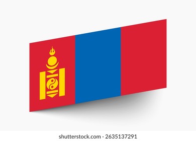 Flag of Mongolia. Mongolia flag official colors tilted icon digital vector illustration design.