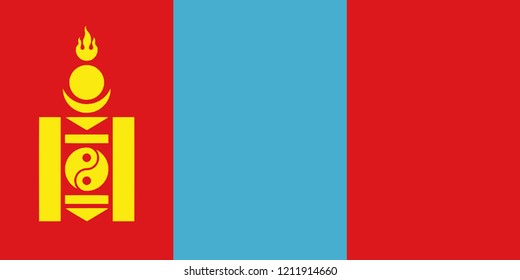 Flag of Mongolia vector illustration