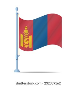 Flag of Mongolia vector illustration
