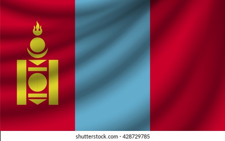 Flag of Mongolia, vector illustration