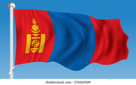 Flag of Mongolia - vector illustration