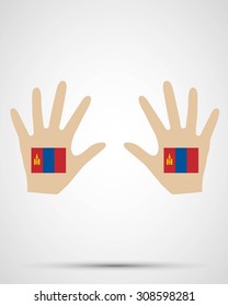 flag of mongolia , vector illustration, graphic design, flag mongolia , hand creative concept
