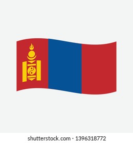 Flag of Mongolia wave, Mongolia flag template design. Vector Eps 10