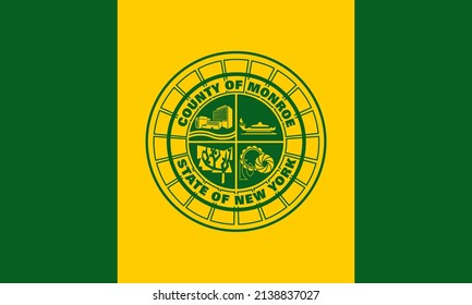 Flag Of Monroe County, New York, USA.