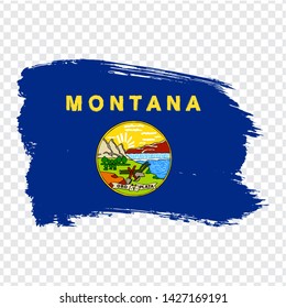 Flag of  Montana from brush strokes. United States of America. Flag Montana on transparent background for your web site design, logo, app, UI. Stock vector. EPS10.