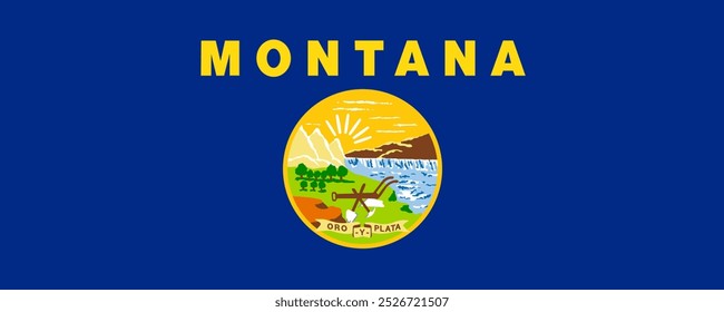 Flag of Montana, long version, Vector Images