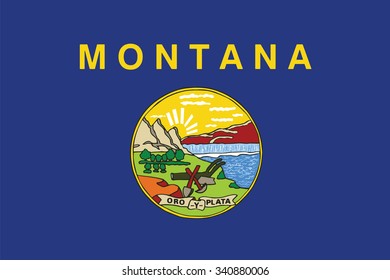 Flag of Montana state of the United States. Vector illustration.