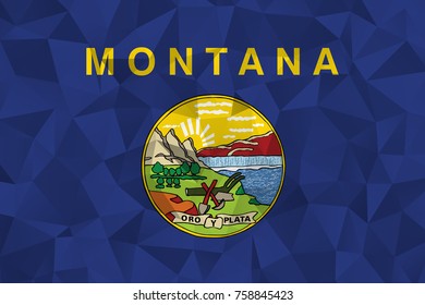 Flag of Montana. In the United States. In Polygonal Striped . vector eps10.