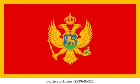 Bandeira de Montenegro, formato 16:9, bandeira de Montenegro, imagens vetoriais