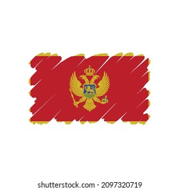 Flag of Montenegro, brush stroke background