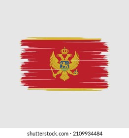 Flag of Montenegro with brush style