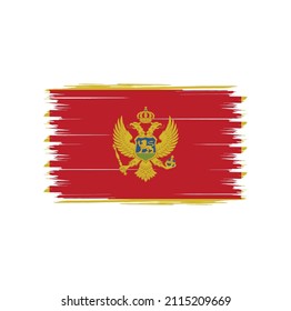 Flag of Montenegro with brush style