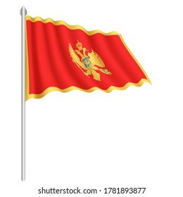 Flag of Montenegro country isolated on white background. EPS.file.