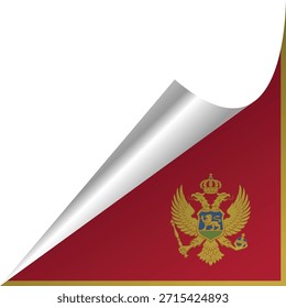 Bandera de Montenegro con un borde rizado, con un águila dorada de doble cabeza.