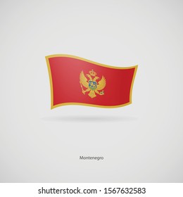 The flag of Montenegro is flying layered vector image.