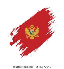 Flag of Montenegro Grunge Brush Stroke Style Vector