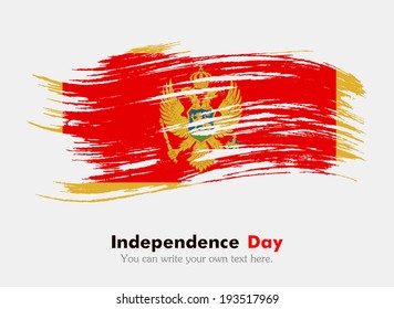 Flag of Montenegro. Flag in grungy style. Independence Day.