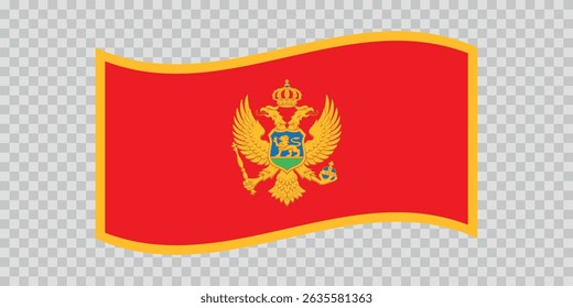 Flag of Montenegro. Montenegrin national symbol in official colors. Template icon. Vector background.
