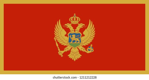 Flag of Montenegro in official rate and colors, vector.