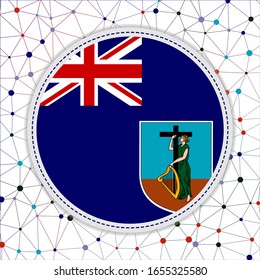Flag of Montserrat with network background. Montserrat sign. Stylish vector illustration.