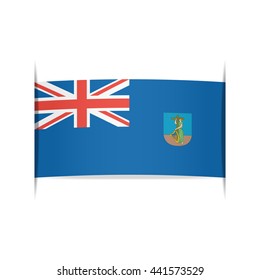Flag of Montserrat. Vector illustration of a stylized flag. The slit in the paper with shadows. Element for infographics.