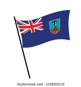 Flag of Montserrat , Montserrat flag waving isolated vector illustration