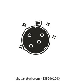 flag, moon, space icon. Simple glyph, flat vector of Space icons for UI and UX, website or mobile application