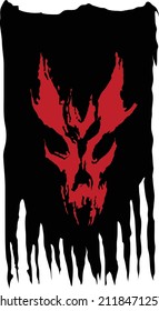 Bandera de Moria Orcs - cartel. Ilustración vectorial de la bandera con temática de fantasía. Bandera de los Orcos de Moria. Adecuado para camisetas, tatuajes, etc.