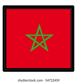 Flag of Morocco with black frame