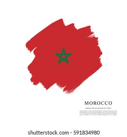 Flag of Morocco, brush stroke background
