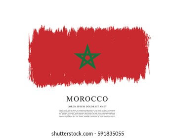 Flag of Morocco, brush stroke background