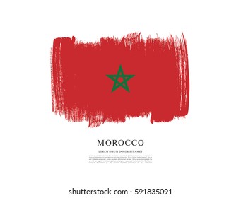 Flag of Morocco, brush stroke background
