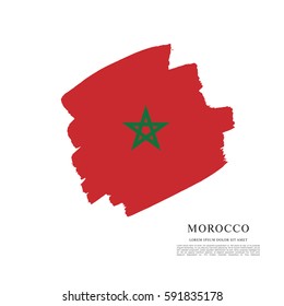 Flag of Morocco, brush stroke background