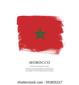 Flag of Morocco, brush stroke background