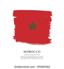 Flag of Morocco, brush stroke background